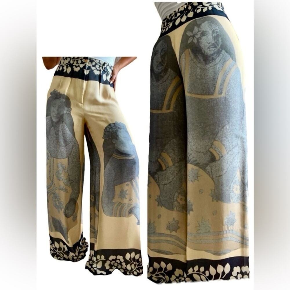 Vintage Giorgio Armani printed novelty Paul‎ Gauguin pants trousers